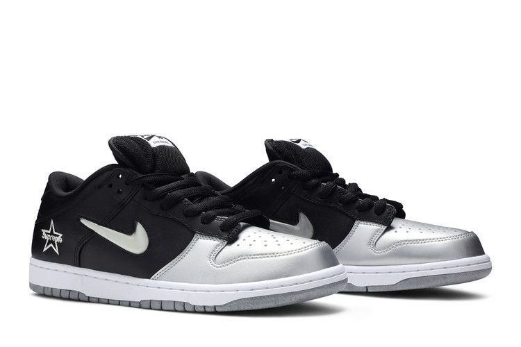 SB Dunk Low Supreme Jewel Swoosh Silver - CK3480-001