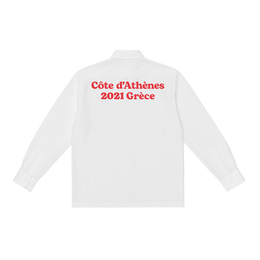 Aftermath Linen Shirt White-Red