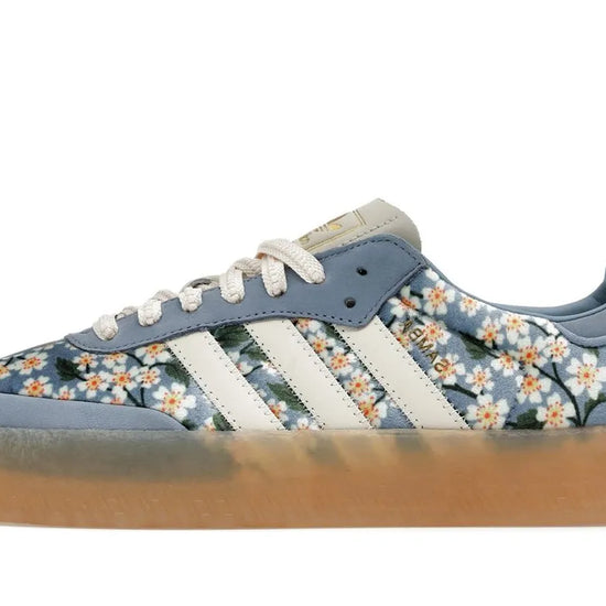 Sambae Liberty London Floral Embroidery Blue Cream White - JQ6046