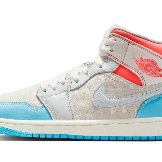 Air Jordan 1 Mid Sail Hot Lava Blue Chill - IM7420-133