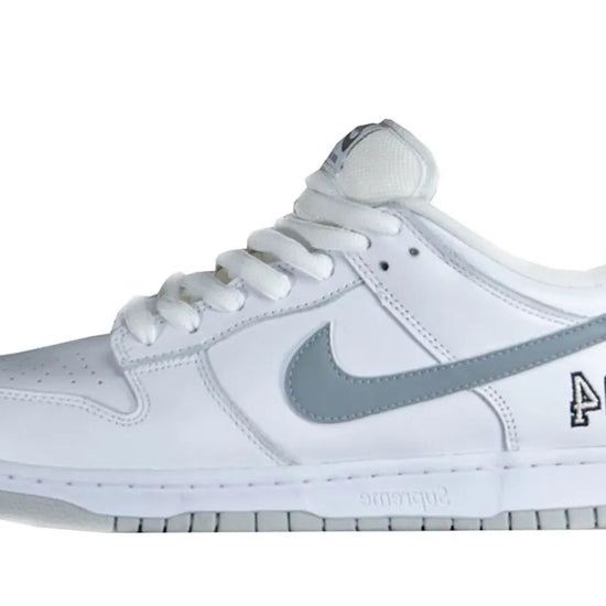 SB Dunk Low Supreme 94 White Metallic Silver - HQ8487-100
