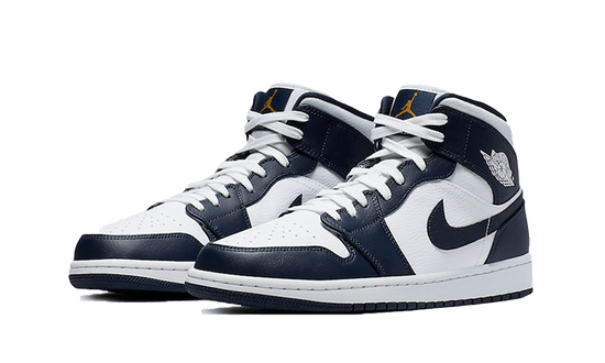 Air Jordan Air Jordan 1 Mid White Metallic Gold Obsidian - 554724-174 / 554725-174