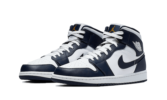 Air Jordan Air Jordan 1 Mid White Metallic Gold Obsidian - 554724-174 / 554725-174