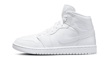 Air Jordan Air Jordan 1 Mid Triple White Patent Swoosh - DV0991-111