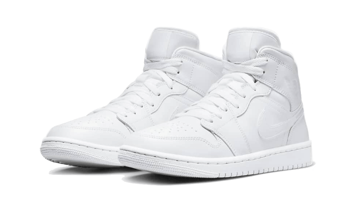 Air Jordan Air Jordan 1 Mid Triple White Patent Swoosh - DV0991-111