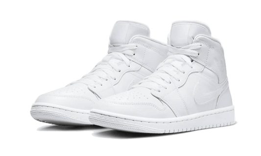 Air Jordan Air Jordan 1 Mid Triple White Patent Swoosh - DV0991-111