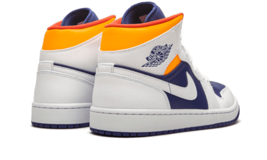 Air Jordan Air Jordan 1 Mid White Laser Orange Deep Royal Blue - 554725-131